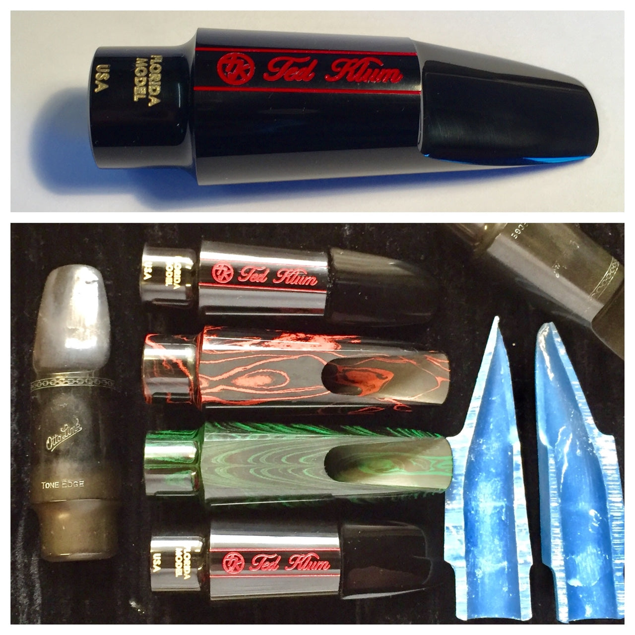 管楽器・吹奏楽器 Ted Klum Florida Model HR 9 Green Marble Florida Model Hard Rubber (Tenor) - Ted Klum Mouthpieces
